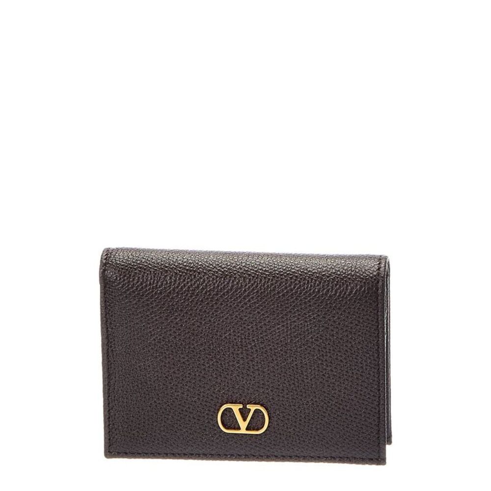 Valentino Vlogo Signature Leather Card Case